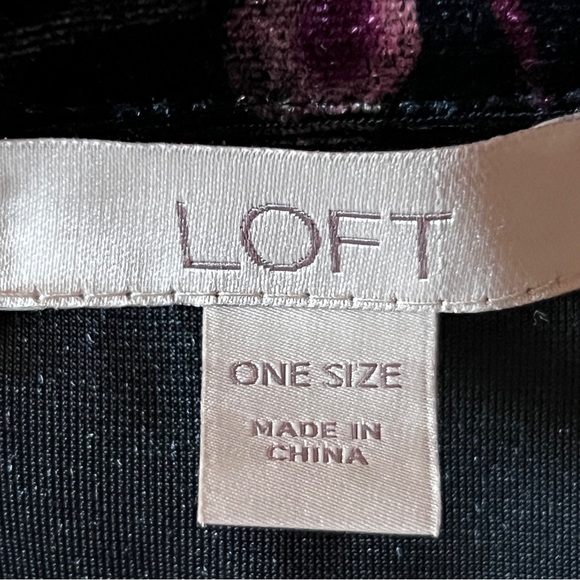 Loft velour kimono floral purple black top fits up to a large - Picture 6 of 6